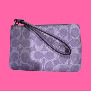 Coach Lilac Signature  Wristlet NWT